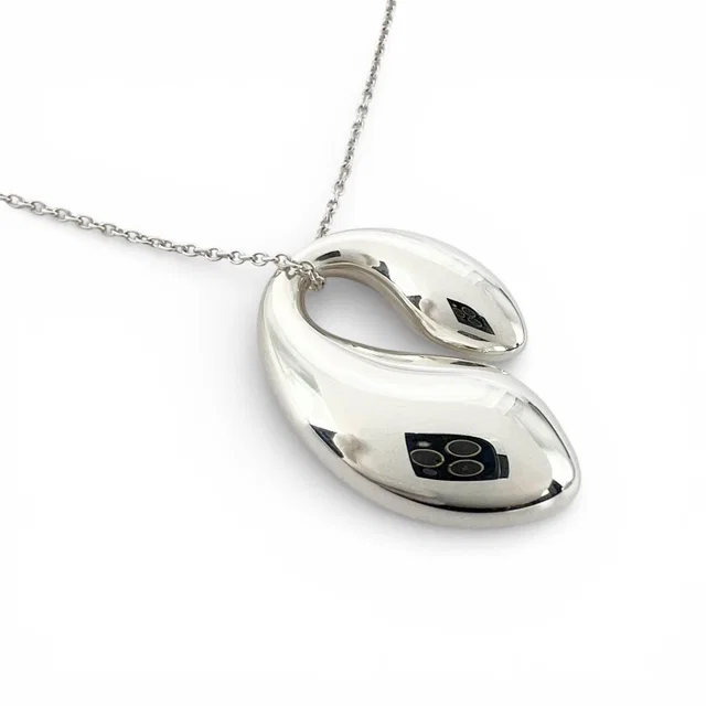 Tiffany & Co. Elsa Peretti Necklace 925 Sterling Silver Double Teardrop in Silver from The Reluxe