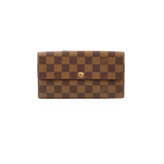 Louis Vuitton Sarah Wallet Damier Ebene in Brown Canvas from The Purse Affair