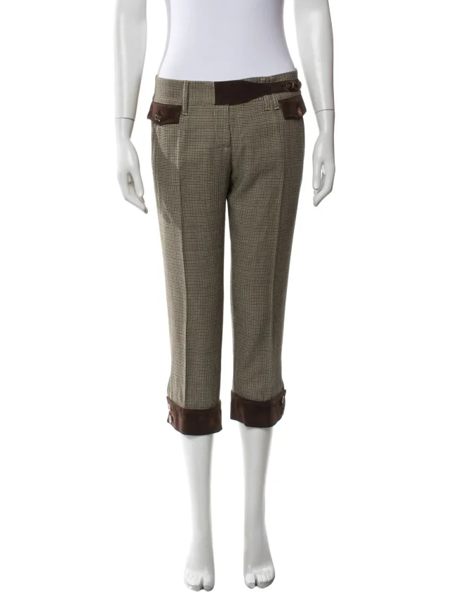 Dolce & Gabbana Vintage Straight Leg Pants in brown|red Tweed from The RealReal