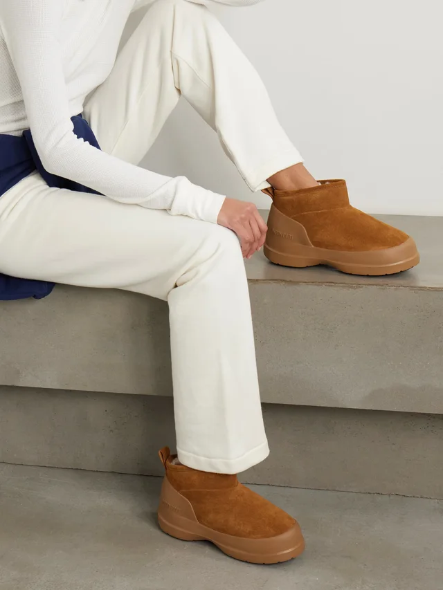 MOON BOOT Luna Low suede boots in Beige, photo 2 of 2 from NET-A-PORTER (Canada)