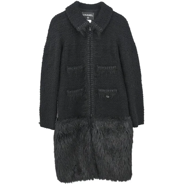 Chanel 2010 Coat Black #34 in Black Nylon from AMORE Vintage Tokyo