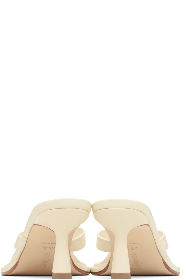 Aeyde Off-White Daphne Leather Thong Heeled Sandals, photo 2 of 4 from SSENSE