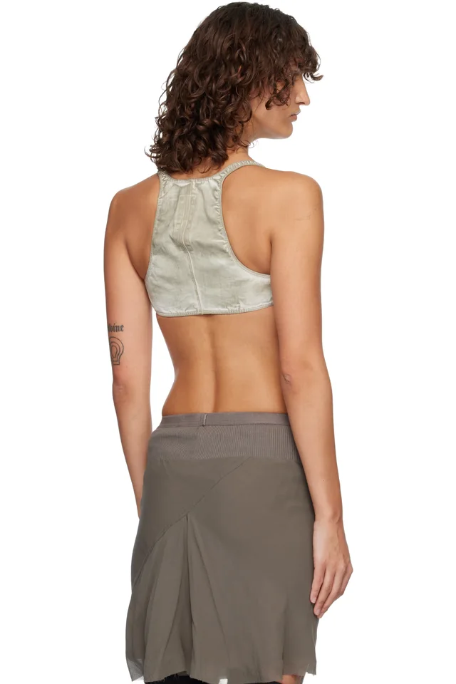 Rick Owens DRKSHDW Beige Temple Horny Denim Top, photo 3 of 4 from SSENSE