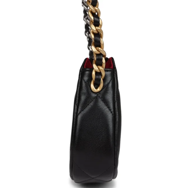 Chanel 19 Hobo Chain Bag Black Calfskin Mixed Metal Hardware in Black Calfskin from Madison Avenue Couture, photo 3 of 10