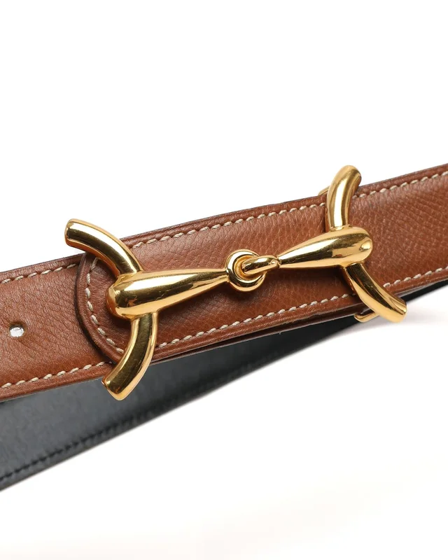 Hermès H Reversible Belt, Size 65 in Leather from A Retro Tale, photo 3 of 5