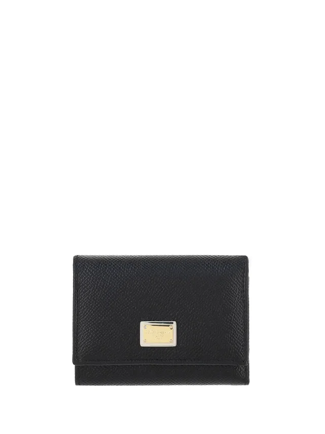 Dolce & Gabbana Snap-Button Calf Leather Wallet — Black Bos Taurus in Black Calfskin from HEWI