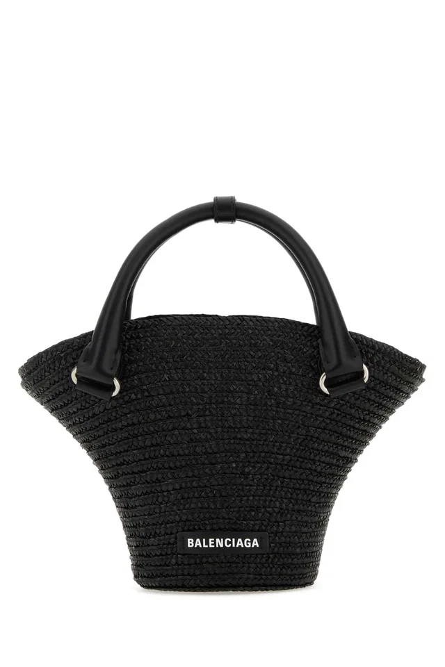 Balenciaga Bucket Bag — Black in Black Woven leather from HEWI