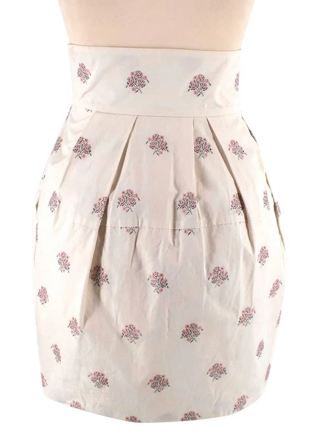 Dior Floral Print High Waist Tulip Skirt in Silk from HEWI