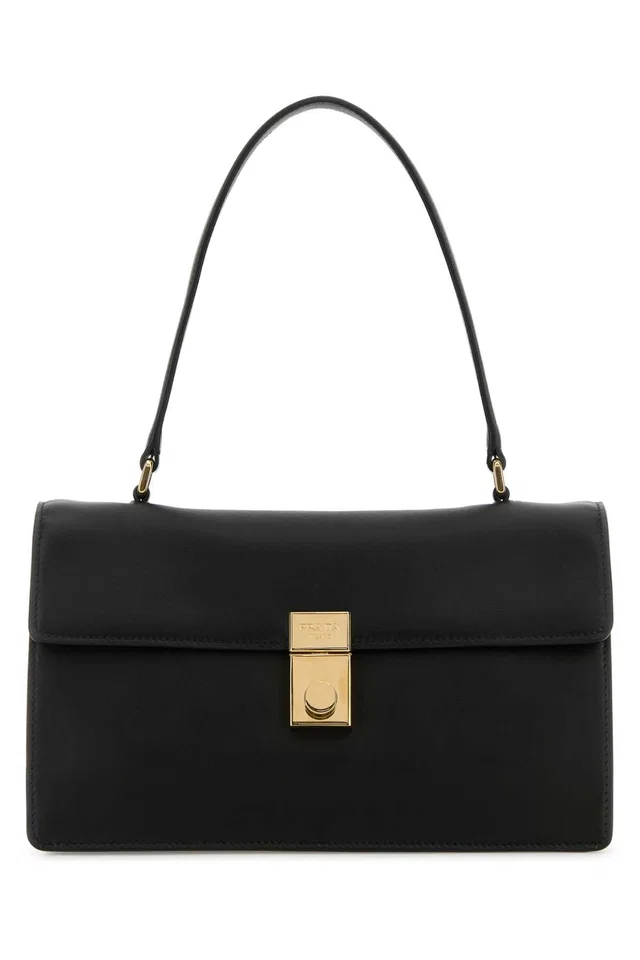 Prada Vitello Leather Shoulder Bag — Black in Black Leather from HEWI