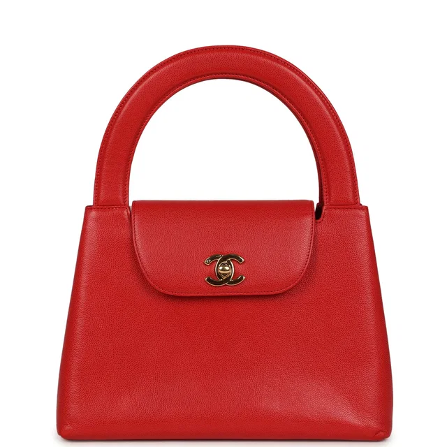 Chanel Vintage Large Kelly Red Caviar Gold Hardware in Red Caviar leather from Madison Avenue Couture