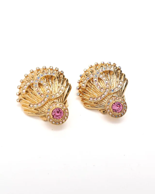 Chanel Coco Mark Classic Rhinestone Clip-on Earrings from A Retro Tale, photo 2 of 2