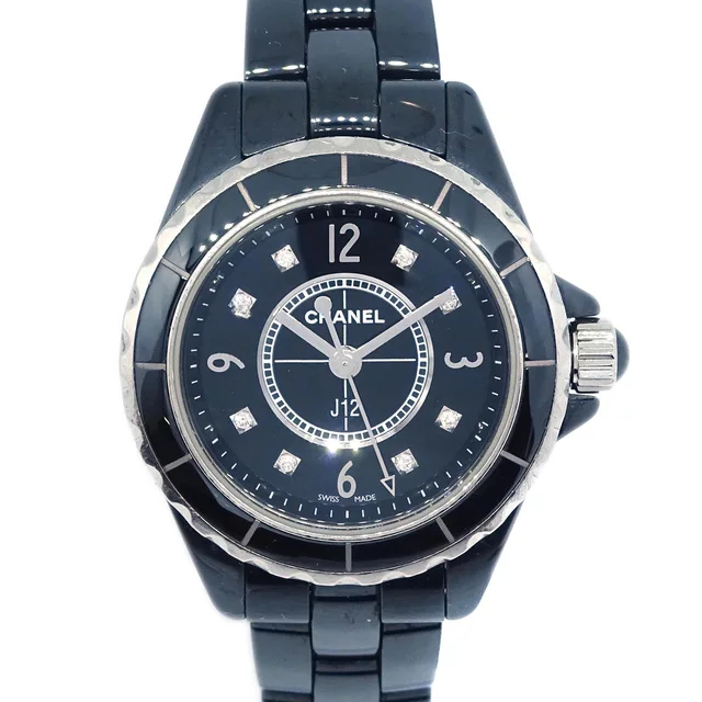 Chanel J12 Quartz 29mm Watch Ceramic Diamond SS in Ceramic from AMORE Vintage Tokyo
