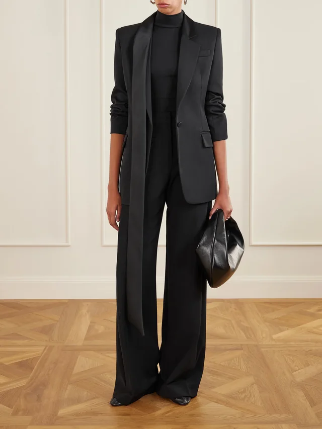 COURRÈGES Heritage crepe wide-leg pants in Black, photo 2 of 2 from NET-A-PORTER (Canada)