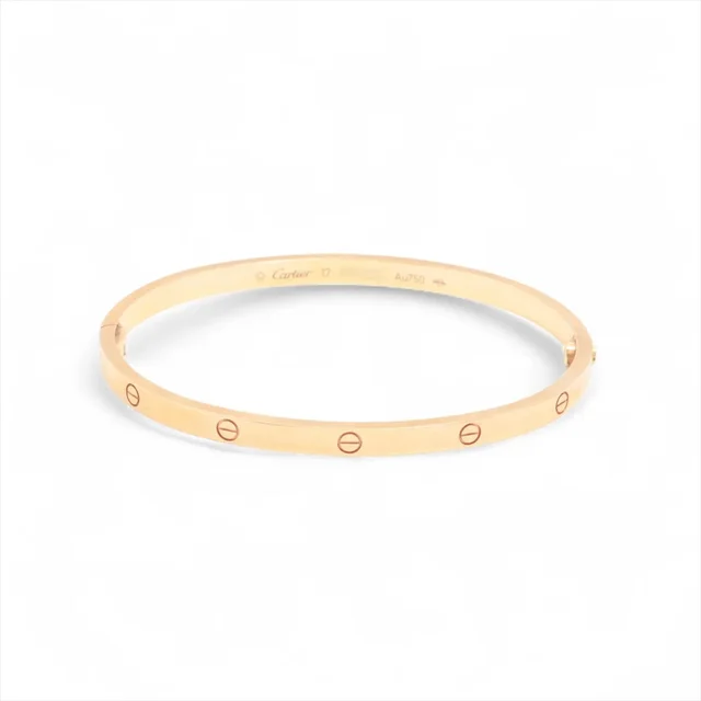 Cartier Love SM Size 17 Pink Gold Bracelet in Pink from The Purse Affair