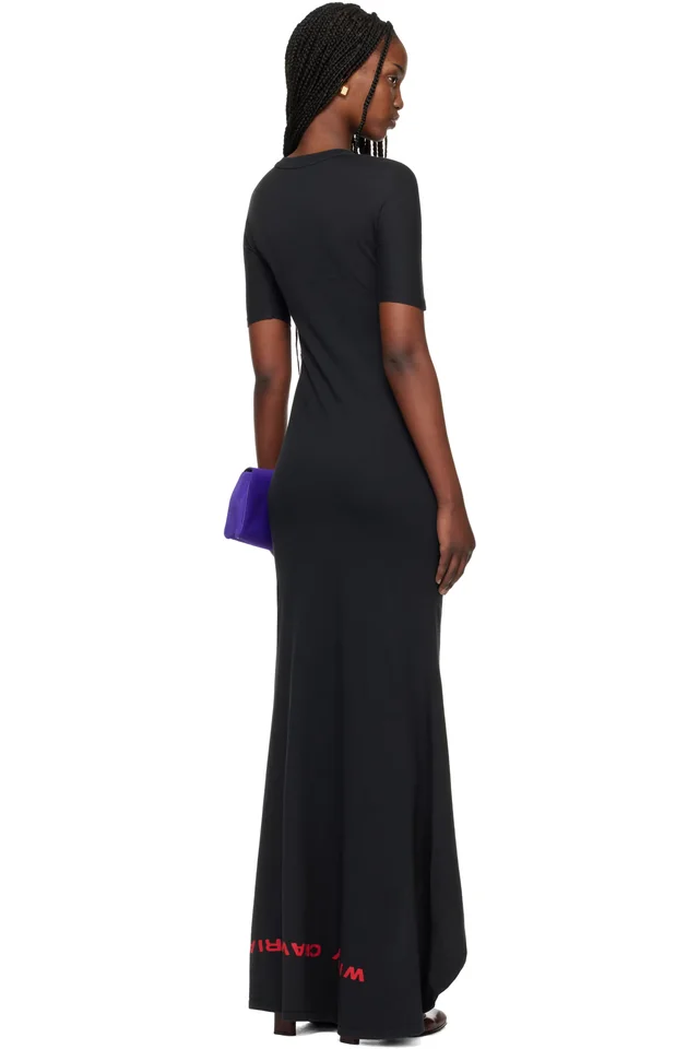 WILLY CHAVARRIA Black 'Welcome To America' Maxi Dress, photo 3 of 4 from SSENSE