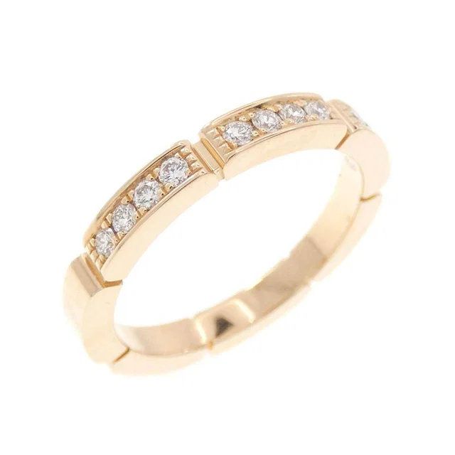 Cartier Maillon Panthere 750 Pink Gold Diamond Ring Size 10 in Pink from LuxUness