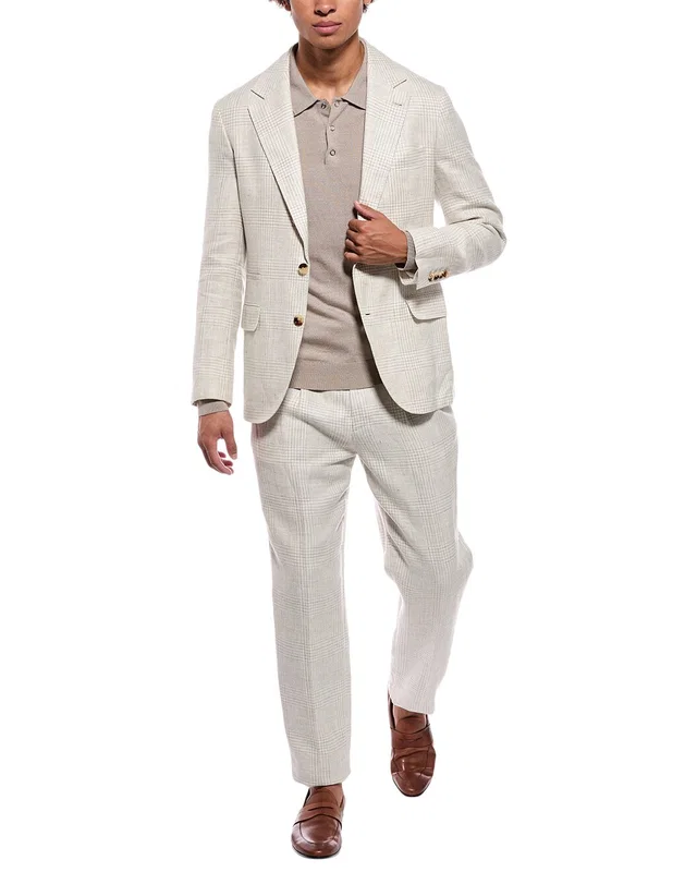 Brunello Cucinelli Linen, Wool & Silk-Blend Suit with Pleated Pant, image 1 of 1 from Gilt