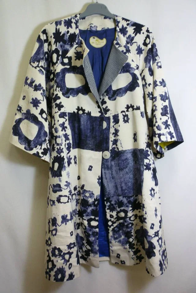 Etro Light Jacket- Silk/Cotton Blue/White Size: 16 in Blue Silk from Oxfam Online Shop