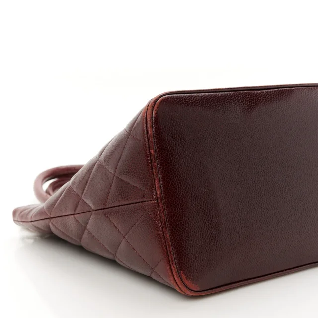 Chanel Caviar Quilted Medallion Tote Bordeaux in Burgundy Caviar leather from FASHIONPHILE, photo 10 of 13