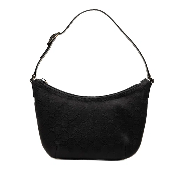 Black Gucci GG Canvas Shoulder Bag in Black Canvas from Designer Revival