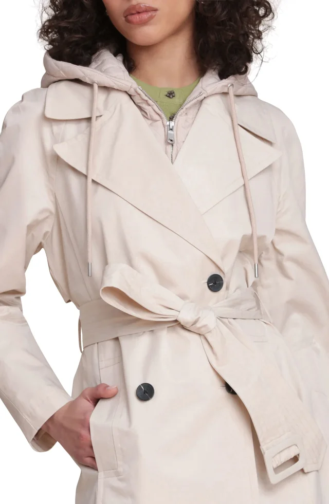 Avec Les Filles Quilted Hoodie Cotton & Nylon Trench Coat, photo 4 of 7 from Nordstrom Rack
