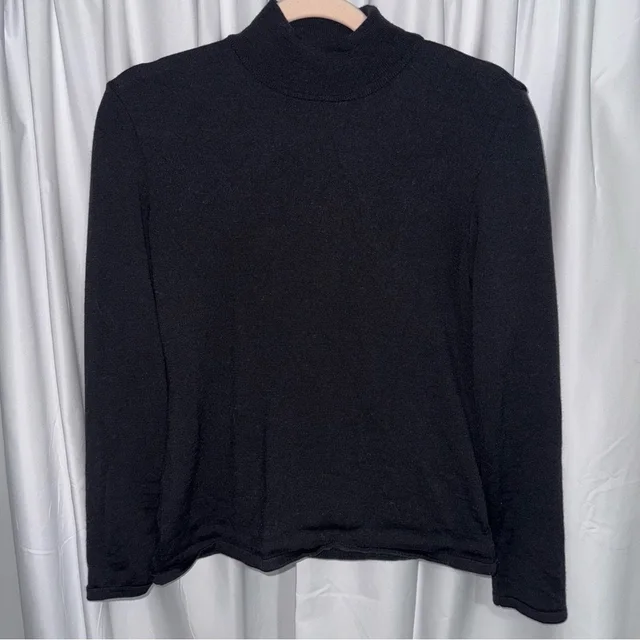 Celine Vintage Mock Neck Black 100% Wool Sweater - Size 42 (Fits Like A Small) in black Wool from Poshmark