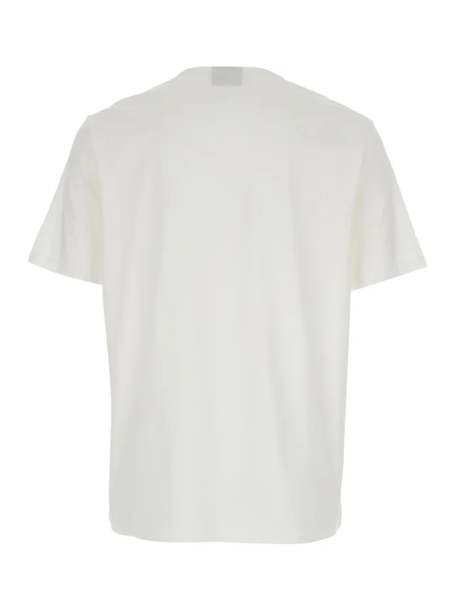 Crew Neck T-Shirt 'Emporio Armani' with Logo Embroidery on the Front in White Cotton for Men in White 100% Cotton, photo 3 of 5 from Gaudenzi Boutique