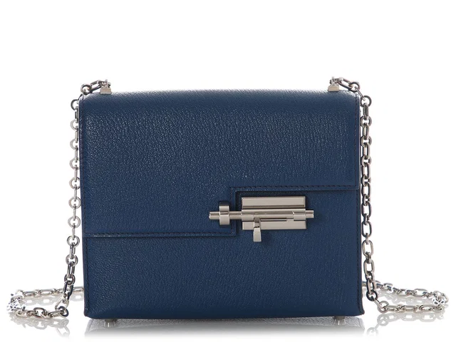 Hermès Mini Bleu Chèvre Verrou in Blue Goatskin from Ann's Fabulous Finds