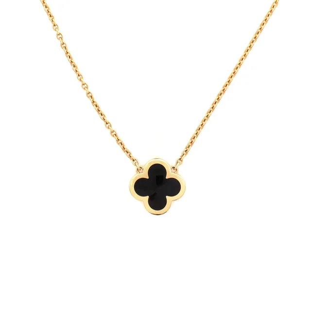 Van Cleef & Arpels Pure Alhambra Pendant Necklace 18k Yellow Gold And Onyx in gold from Poshmark