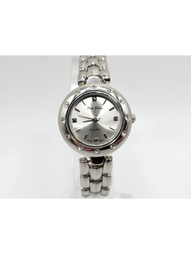FRED Belay Quartz Rhinestone Bezel Silver Tone Women Watch New Battery 26mm in silver|blue|gray from Poshmark