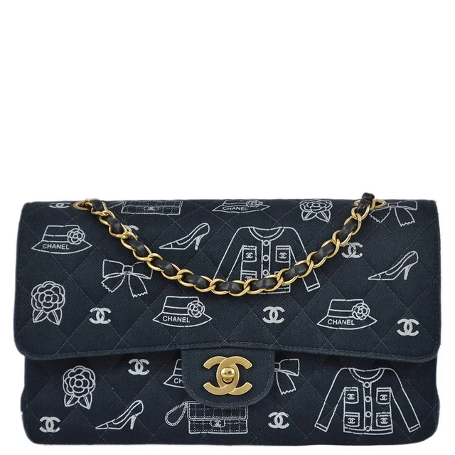 Chanel 2001-2003 Canvas Medium Classic Double Flap Bag in Canvas from AMORE Vintage Tokyo