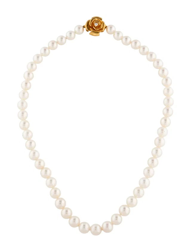 Mikimoto 24K Pearl & Diamond Grace Kelly Rose Strand Necklace, 16" in multicolor from The RealReal