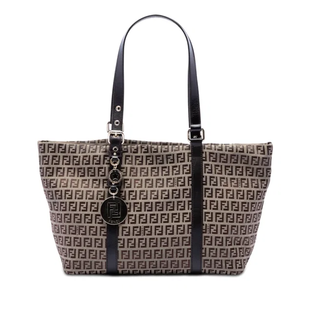 Beige Fendi Zucchino Canvas Superstar Tote in Beige Canvas from Designer Revival