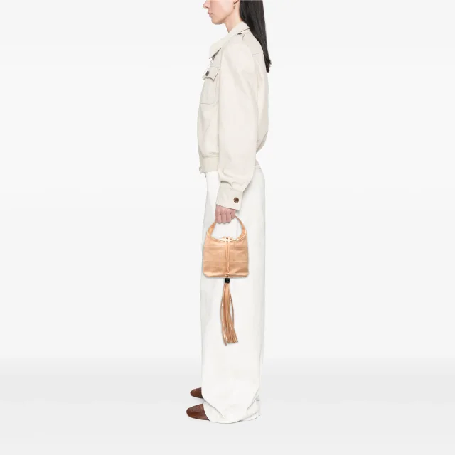 Beige Chanel Calfskin Square Stitch Tassel Hobo Handbag in Beige Calfskin from Designer Revival, photo 6 of 7