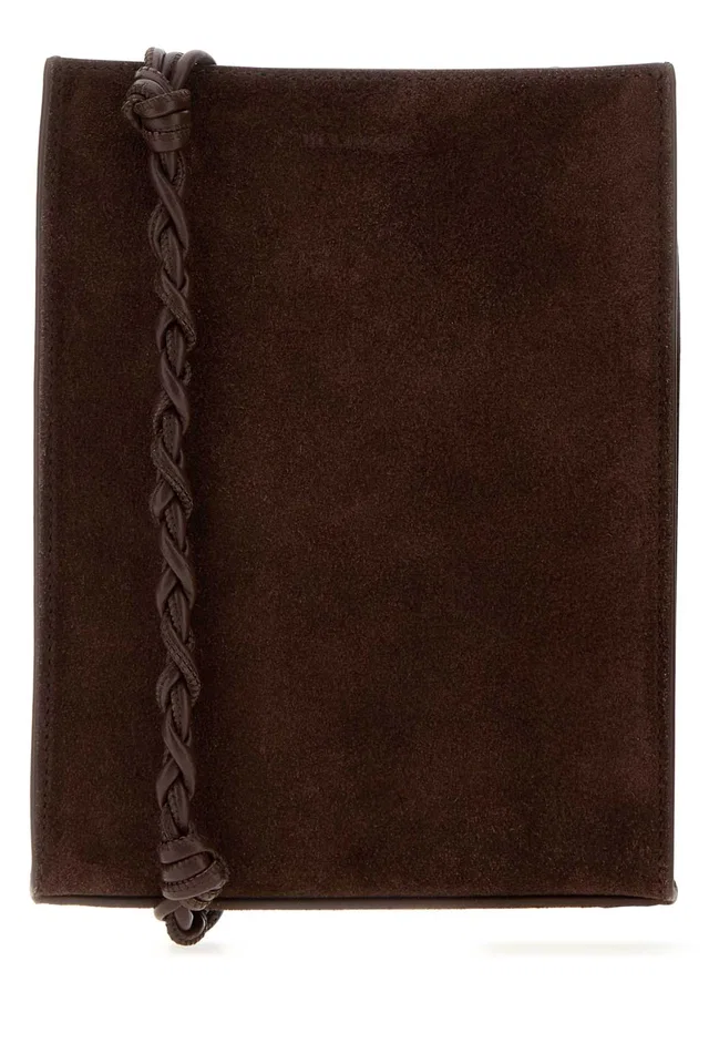 Jil Sander Tangle Shoulder Bag — Brown in Brown Suede from HEWI