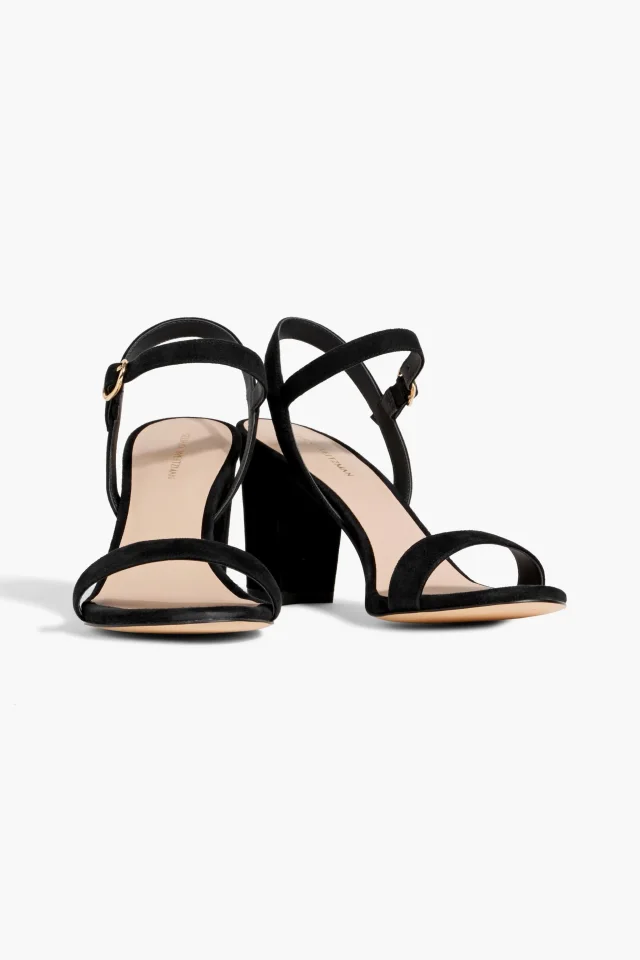 Stuart Weitzman Dancer 75 Suede Block Heel Sandals, photo 2 of 4 from THE OUTNET
