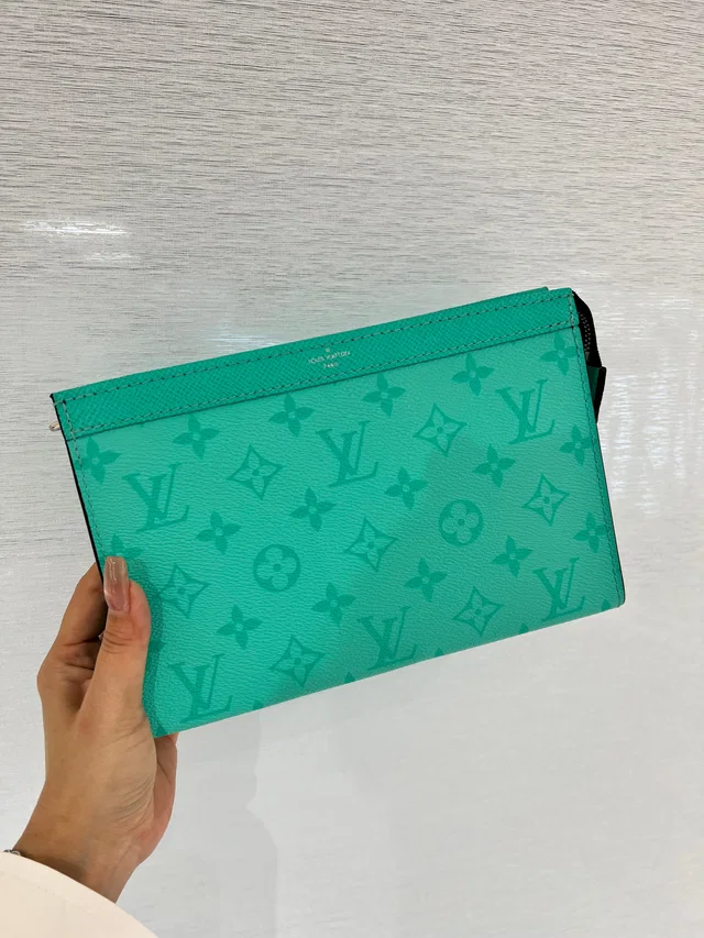 Louis Vuitton Miami Green Coating Canvas+Calf Gaston Wearable Wallet Bag in Green Canvas from Luxury Promise