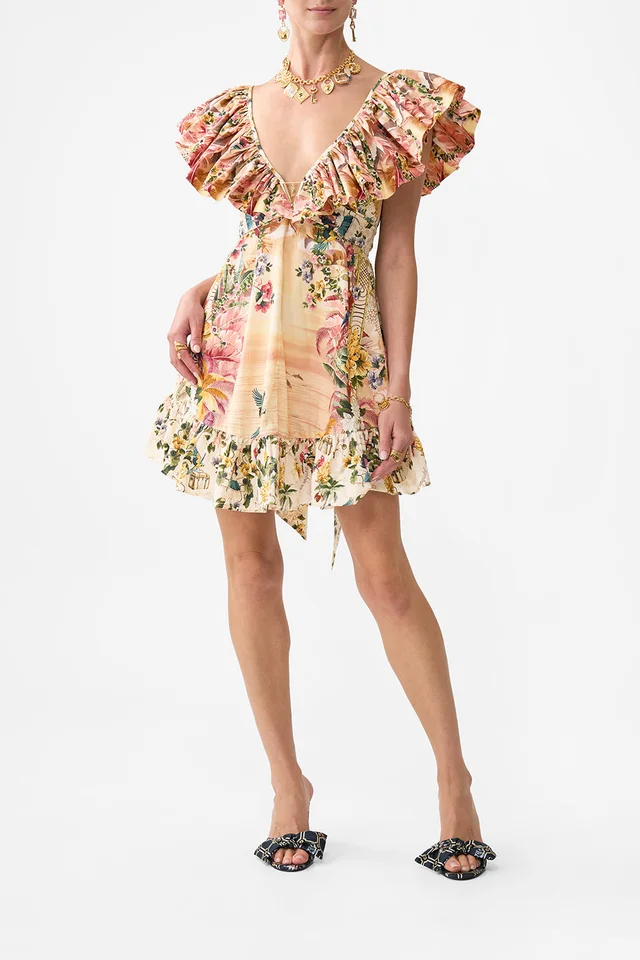 Camilla eBoutique SHORT FRILL NECK DRESS WITH HARDWARE WELCOME TO THE WHITE LOTUS from CAMILLA, photo 1 of 1