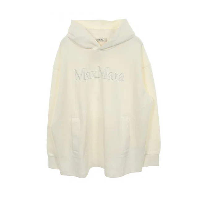Max Mara S ' Hoodie Visiera Logo Embroidery White Cotton in White from The Reluxe