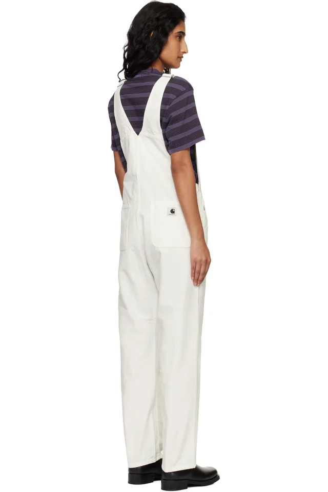 Carhartt Work In Progress White Bib Straight Overalls, photo 3 of 4 from SSENSE