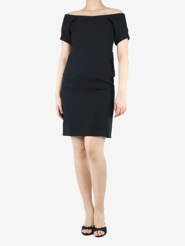 Jil Sander Black wide-neck dress - size UK 8 in Black from Sign of the Times