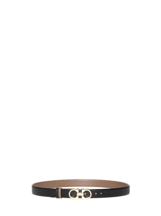 Ferragamo Reversible Leather Gancini Belt — Brown Calf in Brown Leather from HEWI