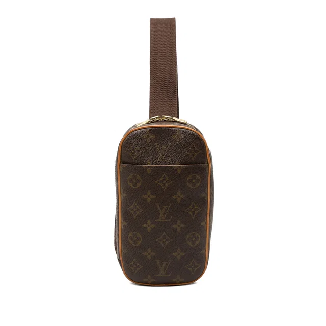 Brown Louis Vuitton Monogram Pochette Gange Crossbody Bag in Brown Coated canvas from Designer Revival