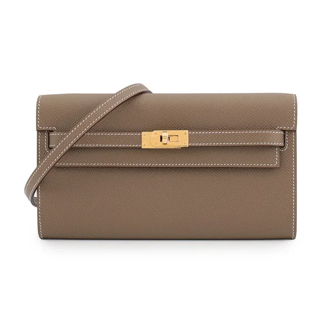 Hermès Kelly wallet long to go Etoupe Epsom in Taupe Epsom leather from GALLERY RARE