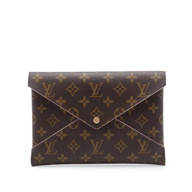 Brown Louis Vuitton Monogram Pochette Kirigami GM Clutch Bag in Brown Coated canvas from Designer Revival