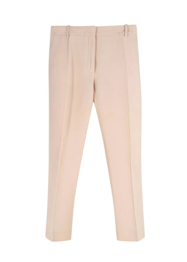 Valentino Garavani Cream Tailored Cropped Trousers in White Silk from HEWI