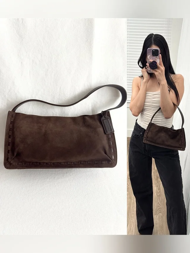 Coach Vintage Nubuck Leather Shoulder Bag 9475 Dark Brown in brown|red Suede from Poshmark