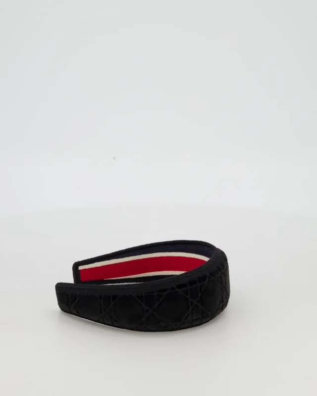 Dior Black Velvet Cannage Headband Size O/S in Black Velvet from Sellier, photo 5 of 9