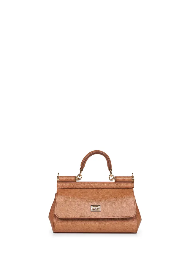 Dolce & Gabbana Sicily Top Handle Bag — Camel Calf Leather in Brown Calfskin from HEWI