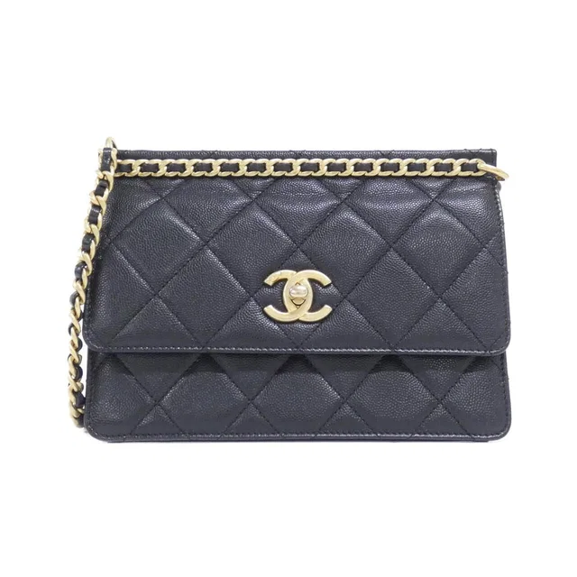 Chanel Shoulder Bag Black in Black Caviar leather from The Reluxe